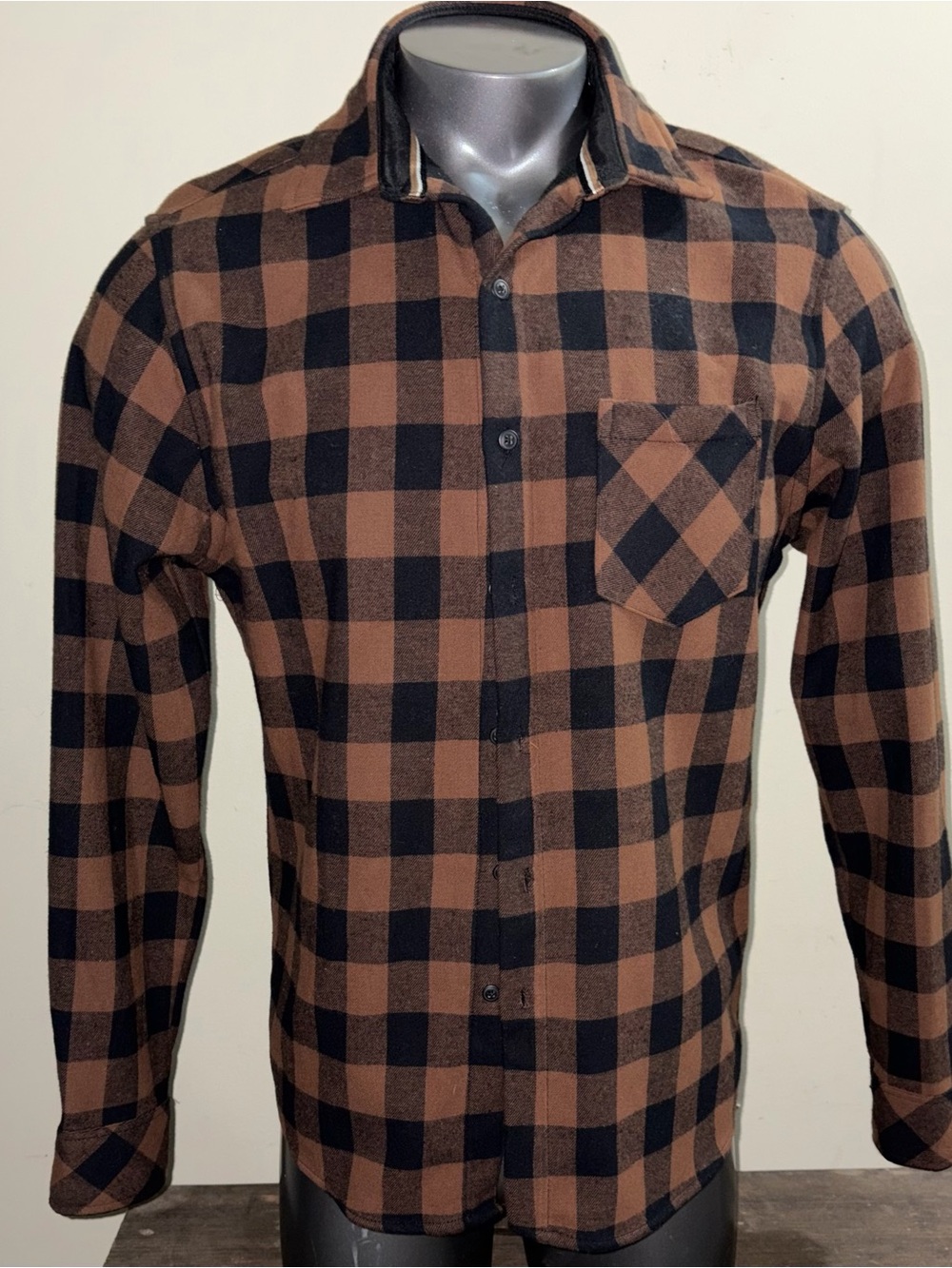 Nomad Men’s [M] Thermal Lined Flannel Shirt Jacket Brown Black Buffalo Plaid
